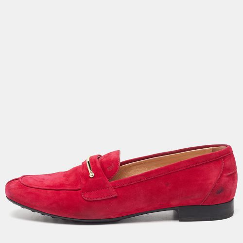 Tod's Red Suede Loafers Size 38 - Tod's - Modalova