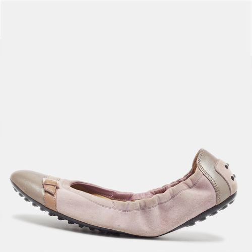 Leather and Suede Scrunch Ballet Flats Size 40.5 - Tod's - Modalova