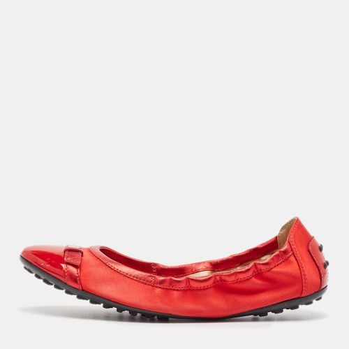 Satin and Patent Scrunch Ballet Flats Size 38.5 - Tod's - Modalova