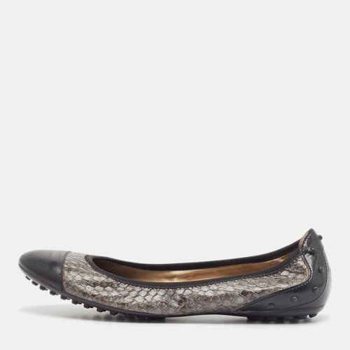 Brown Patent and Python Leather Ballet Flats Size 36.5 - Tod's - Modalova