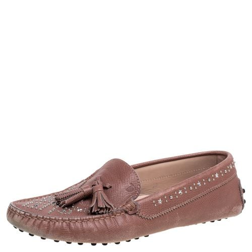 Blush Leather Tassel Embellished Loafers Size 39 - Tod's - Modalova