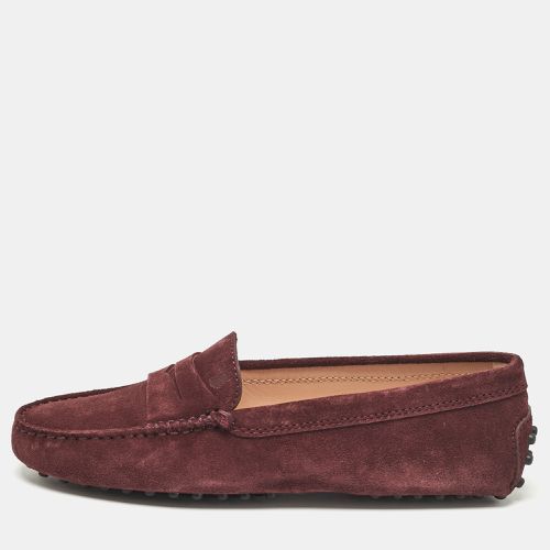 Plum Suede Penny Loafers Size 35.5 - Tod's - Modalova