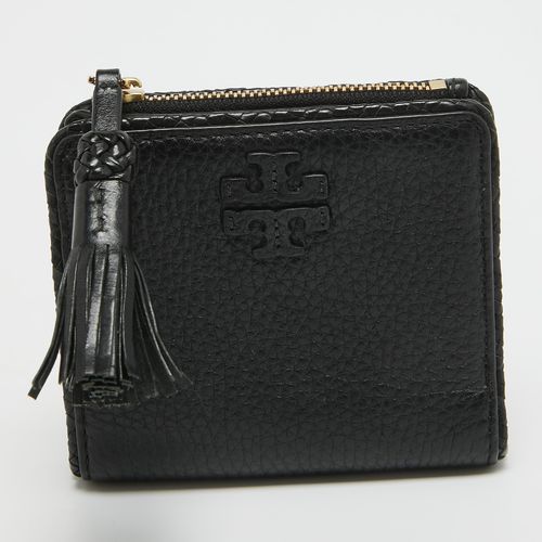 Leather Taylor Bifold Compact Wallet - Tory Burch - Modalova