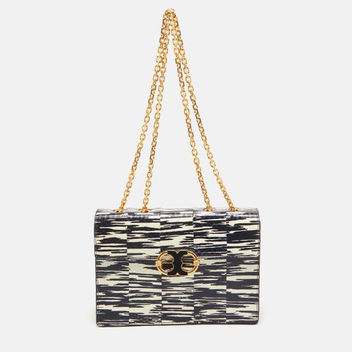 Navy /White Python Embossed Leather Gemini Link Shoulder Bag - Tory Burch - Modalova