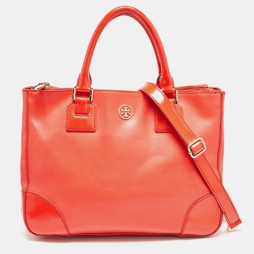 Patent and Leather Large Double Zip Robinson Tote - Tory Burch - Modalova