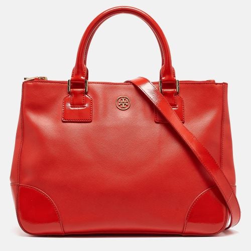 Patent and Leather Large Robinson Double Zip Tote - Tory Burch - Modalova