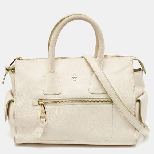 Off Leather Side Pockets Satchel - Tory Burch - Modalova