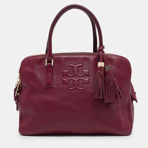 Leather Thea Triple Zip Satchel - Tory Burch - Modalova