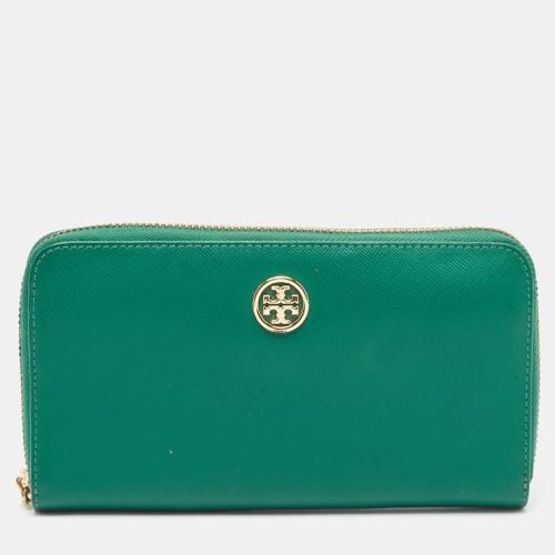 Leather Robinson Zip Around Wallet - Tory Burch - Modalova