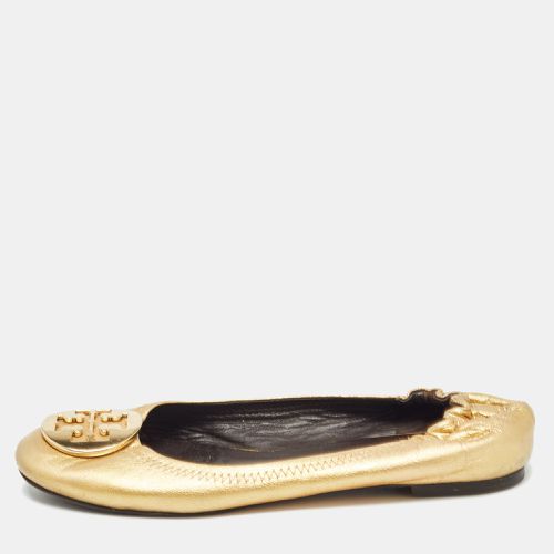 Gold Leather Claire Ballet Flats Size 37.5 - Tory Burch - Modalova