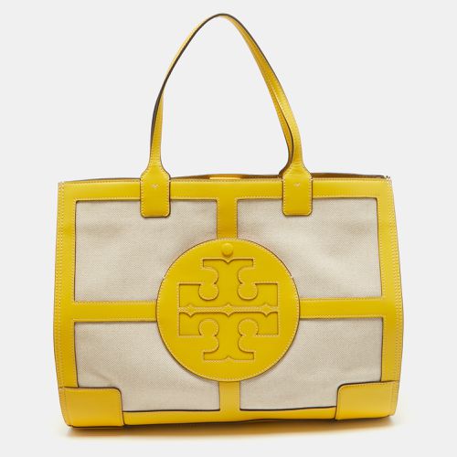 Natural Canvas and Leather Large Ella Tote - Tory Burch - Modalova