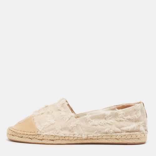 Two Tone Fabric and Leather Espadrille Flats Size 39.5 - Tory Burch - Modalova