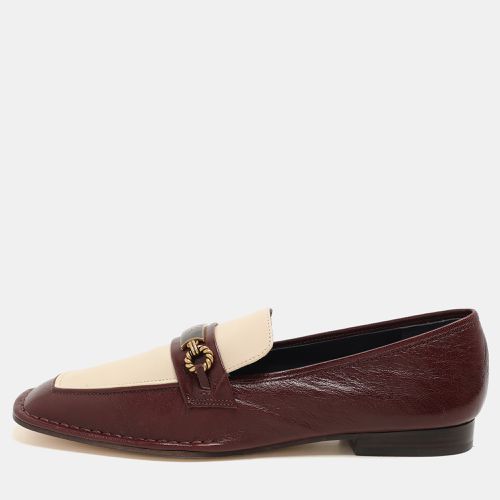 Plum/Cream Leather Perrine Loafers Size 40 - Tory Burch - Modalova