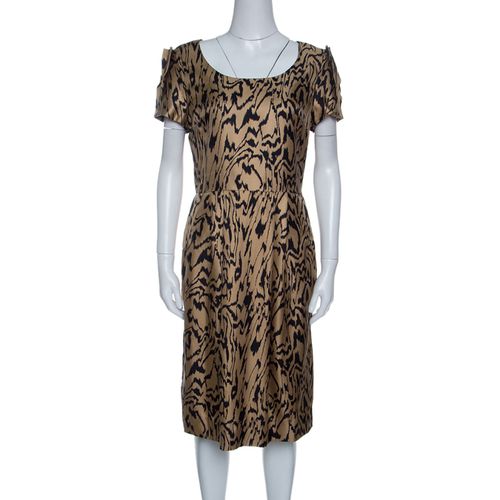 London and Black Printed Silk Short Sleeve Dress M - Temperley - Modalova