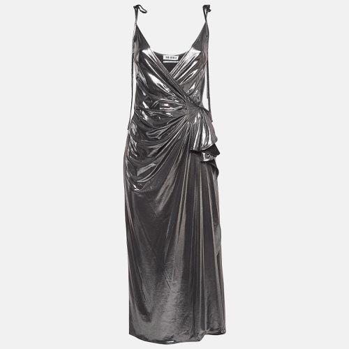 Silver Lamé Fan Detail Long Dress S - The Attico - Modalova