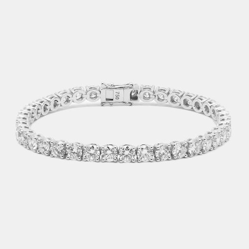 K Gold Round Brilliant Cut Lab Grown Diamonds Bracelet (Approx 11 cts) - The Diamond Edit - Modalova