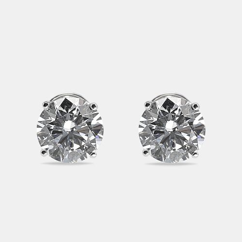 K Gold Round Brilliant Lab Grown Diamonds Earrings (Approx 8.00 cts) - The Diamond Edit - Modalova