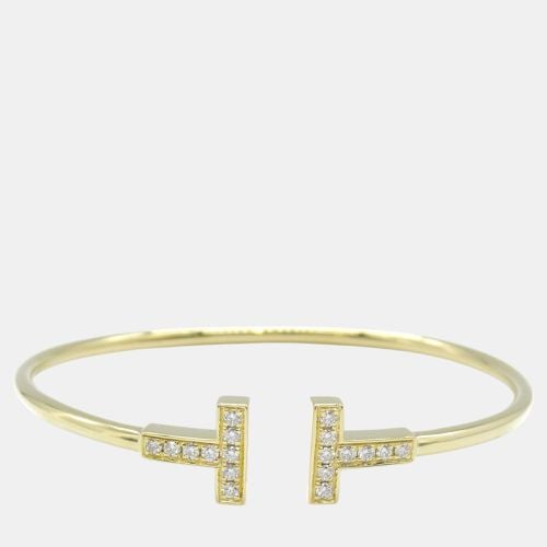 K Gold Diamond T Wire Bangle Bracelet - Tiffany & Co. - Modalova