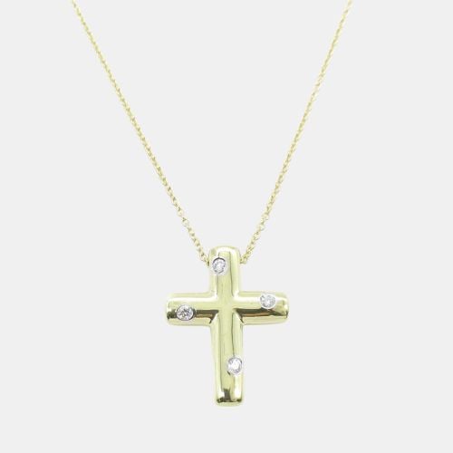 K Gold Diamonds Etoile Cross Necklace - Tiffany & Co. - Modalova