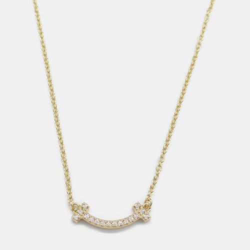 K Gold Diamond T Smile Pendant Necklace - Tiffany & Co. - Modalova