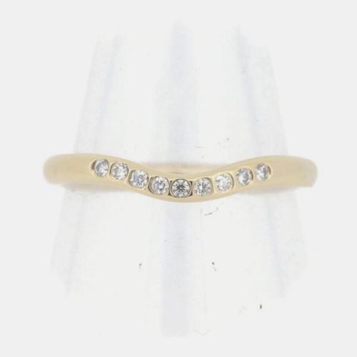 K Gold and Diamond Elsa Peretti Curved Wedding Band Ring EU 49 - Tiffany & Co. - Modalova