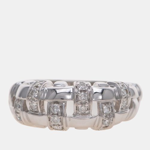 K Gold and Diamond Basket Weave Band Ring EU 53 - Tiffany & Co. - Modalova