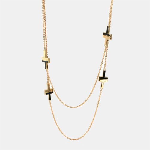 Tiffany T Onyx Station Necklace in 18k Yellow Gold - Tiffany & Co. - Modalova