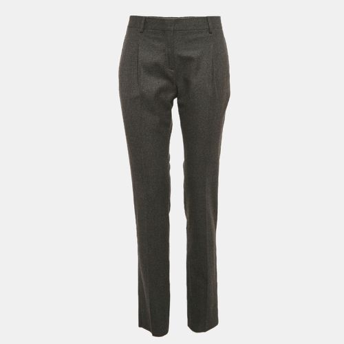 Charcoal Felt Wool Tapered Trousers S - Valentino - Modalova