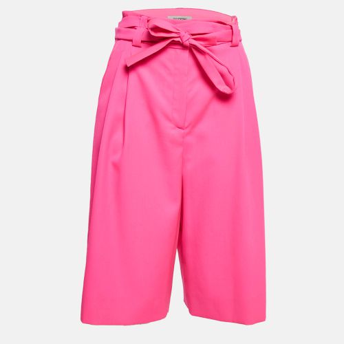 Fluorescent Wool Pleated Knee Length Shorts S - Valentino - Modalova