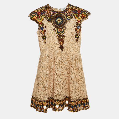 Guipure Lace Patch Detail Mini Dress XS - Valentino - Modalova