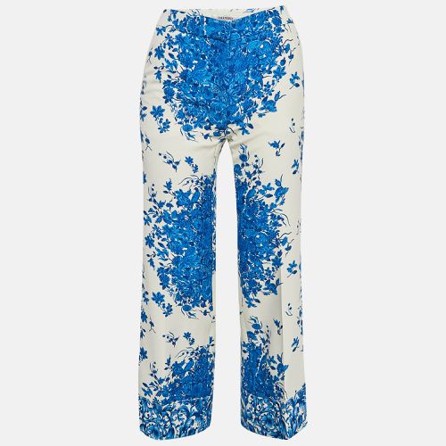 Floral Print Wool Blend Wide-Leg Trousers S - Valentino - Modalova