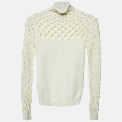 Ivory Mesh Knit High Neck Jumper M - Valentino - Modalova