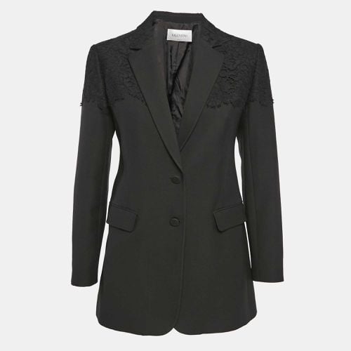 Wool Blend Lace Trim Detail Blazer M - Valentino - Modalova