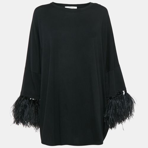 Cotton Feather Trimmed Tunic Top XS - Valentino - Modalova