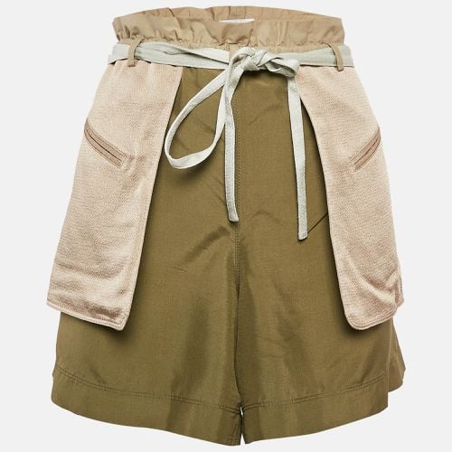 Beige/ Crepe and Silk Pocket Detail Shorts S - Valentino - Modalova