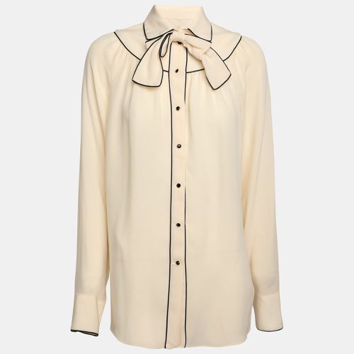 Silk Bow Detail Long Sleeve Shirt S - Valentino - Modalova