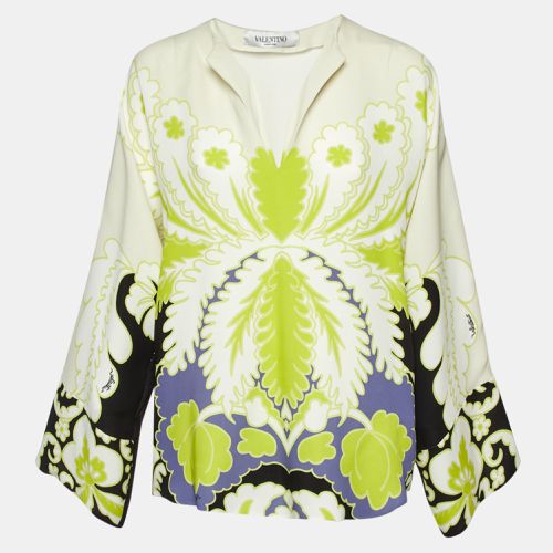 Tropical World Arazzo Print Silk Blouse M - Valentino - Modalova