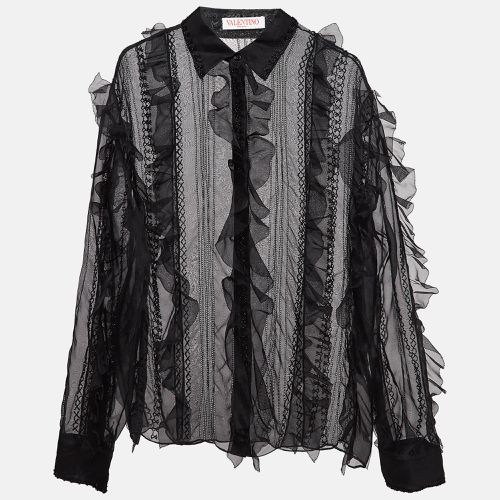 Beads Embroidered Oraganza Ruffle Detail Shirt L - Valentino - Modalova