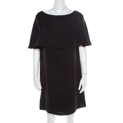 Crepe Silk Cape Overlay Shift Dress M - Valentino - Modalova