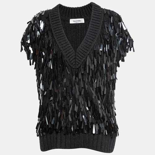 Sequin Embellished Wool Sweater Vest S - Valentino - Modalova