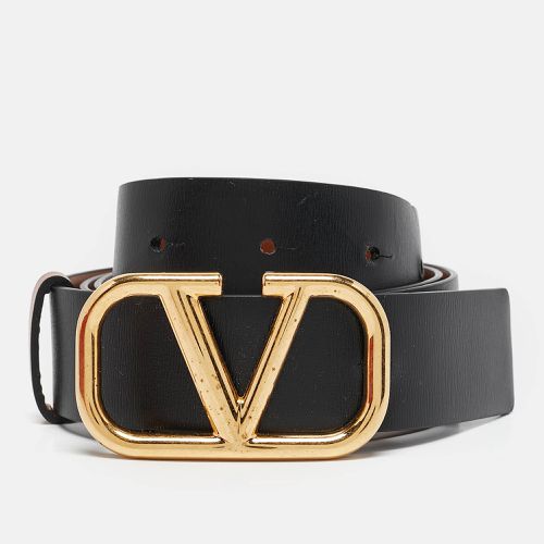 Brown Leather VLogo Reversible Belt 80CM - Valentino - Modalova