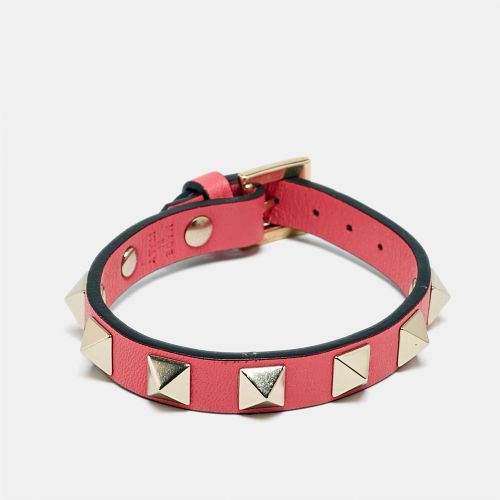 Rockstud Leather Gold Tone Bracelet - Valentino - Modalova