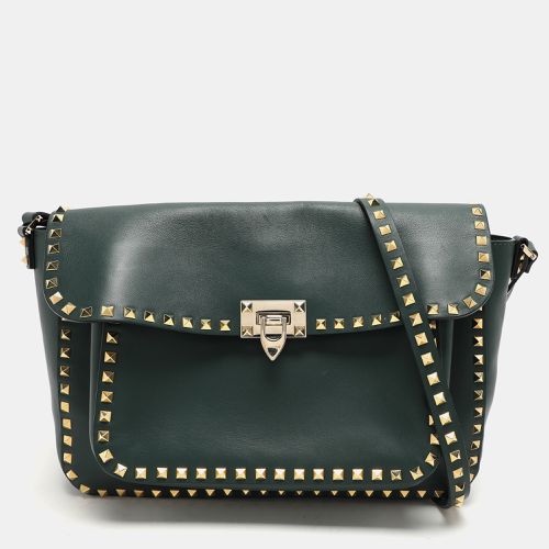 Leather Rockstud Flap Shoulder Bag - Valentino - Modalova