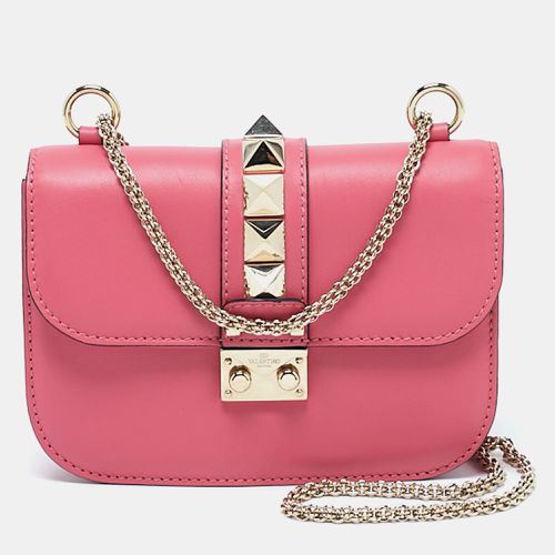 Leather Small Rockstud Glam Lock Flap Bag - Valentino - Modalova