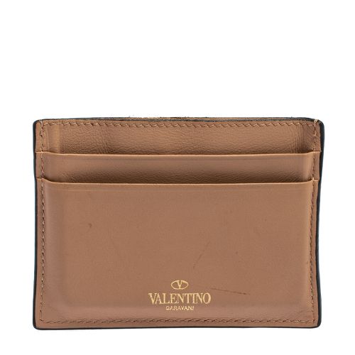 Leather Rockstud Card Holder - Valentino - Modalova