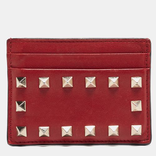 Leather Rockstud Card Holder - Valentino - Modalova