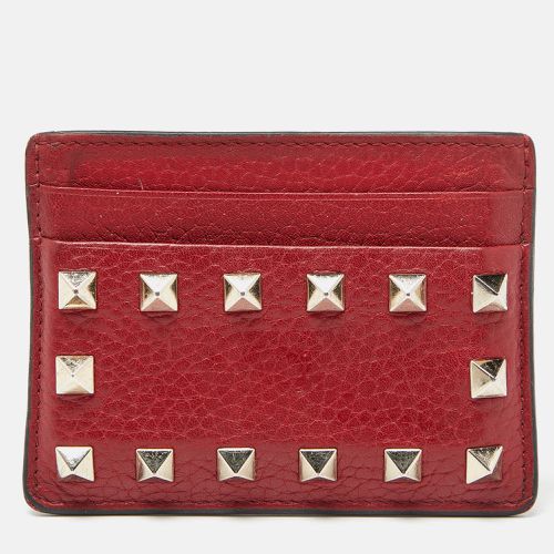 Leather Rockstud Card Holder - Valentino - Modalova