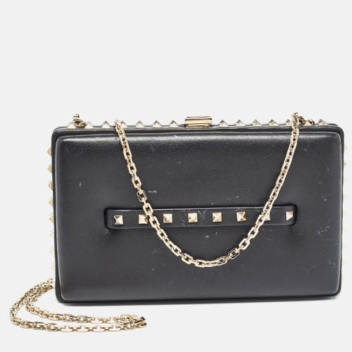 Leather Rockstud Frame Chain Clutch - Valentino - Modalova