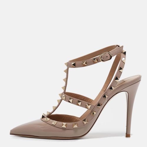 Leather and Patent Leather Rockstud Pumps Size 39 - Valentino - Modalova