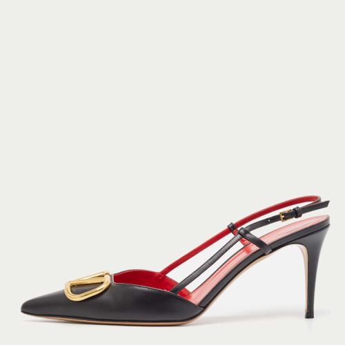 Leather Escape V logo Slingback Pumps Size 41 - Valentino - Modalova